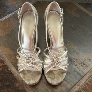 Coach Metallic Wedges Size 8